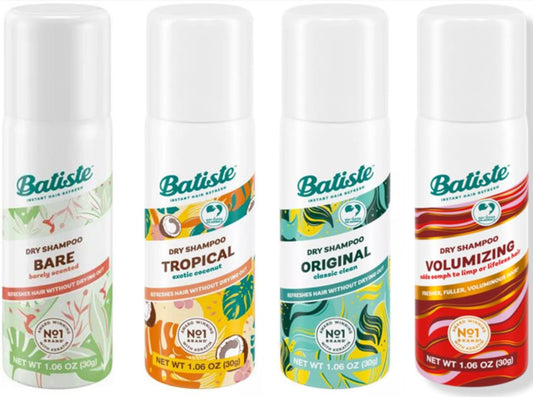 Batiste 4 Pack Dry Shampoo (Original, Tropical, Bare, Volumizing)